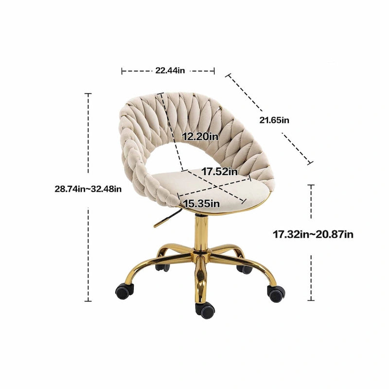 Silla de ordenador Silla de oficina Silla giratoria ajustable Asiento de tela Silla de estudio para el hogar