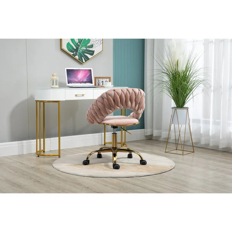 Silla de ordenador Silla de oficina Silla giratoria ajustable Asiento de tela Silla de estudio para el hogar