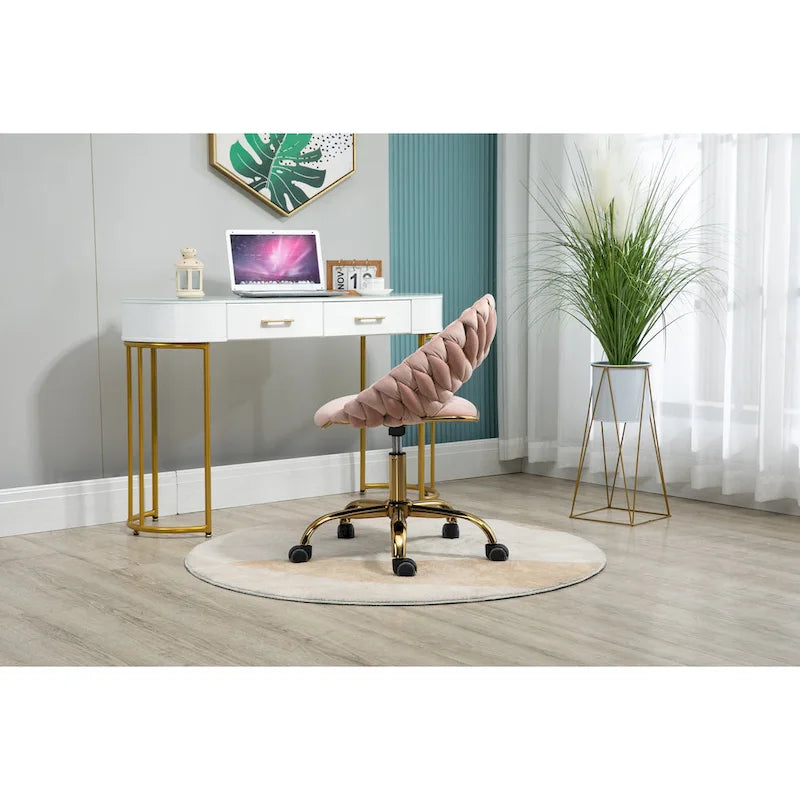Silla de ordenador Silla de oficina Silla giratoria ajustable Asiento de tela Silla de estudio para el hogar