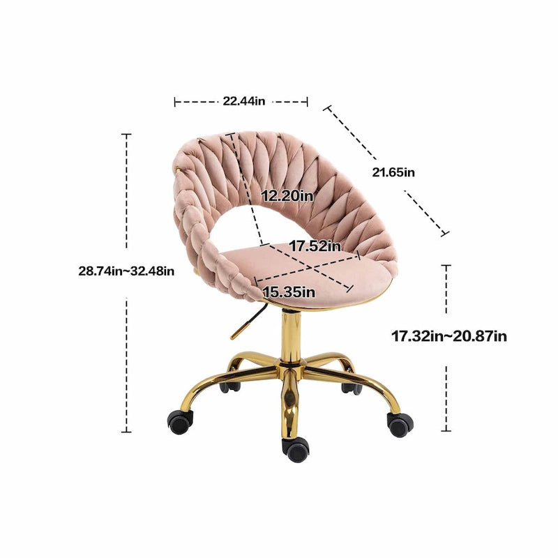 Silla de ordenador Silla de oficina Silla giratoria ajustable Asiento de tela Silla de estudio para el hogar