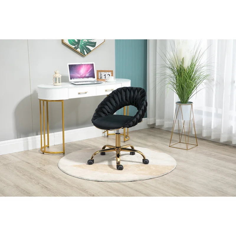 Silla de ordenador Silla de oficina Silla giratoria ajustable Asiento de tela Silla de estudio para el hogar