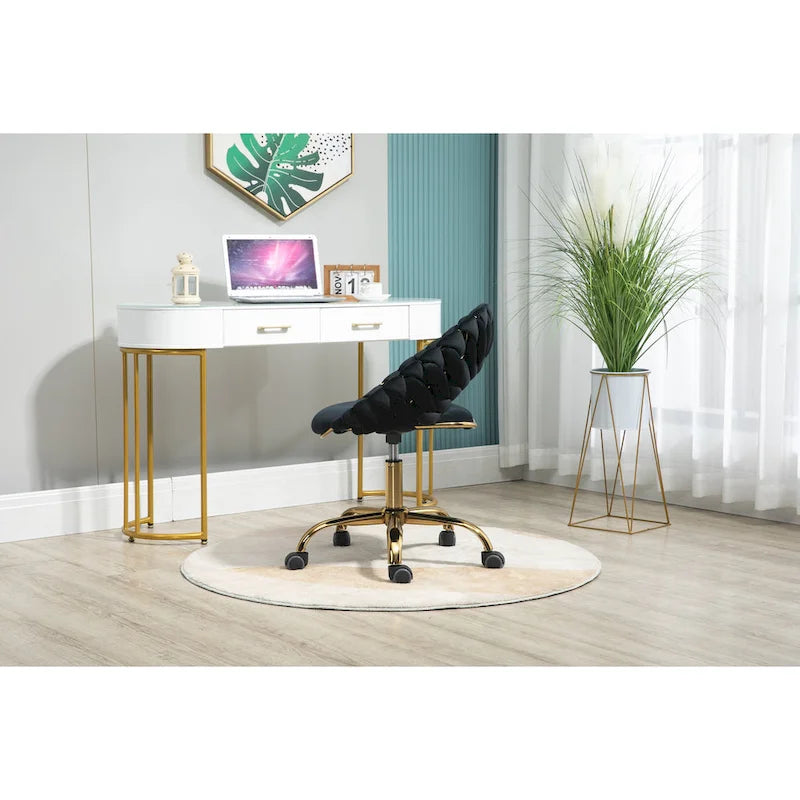 Silla de ordenador Silla de oficina Silla giratoria ajustable Asiento de tela Silla de estudio para el hogar