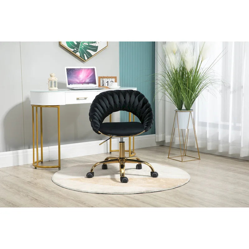 Silla de ordenador Silla de oficina Silla giratoria ajustable Asiento de tela Silla de estudio para el hogar