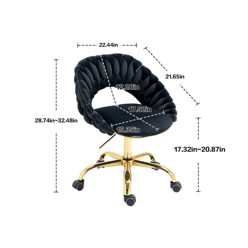 Silla de ordenador Silla de oficina Silla giratoria ajustable Asiento de tela Silla de estudio para el hogar