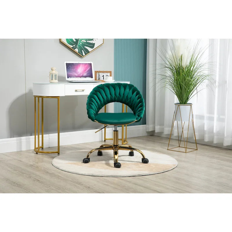 Silla de ordenador Silla de oficina Silla giratoria ajustable Asiento de tela Silla de estudio para el hogar