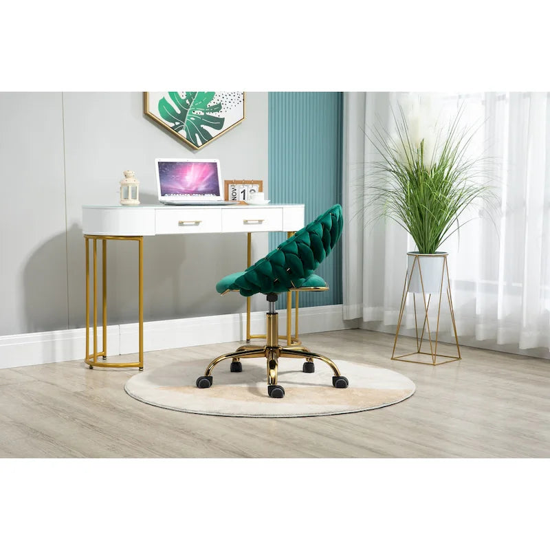 Silla de ordenador Silla de oficina Silla giratoria ajustable Asiento de tela Silla de estudio para el hogar