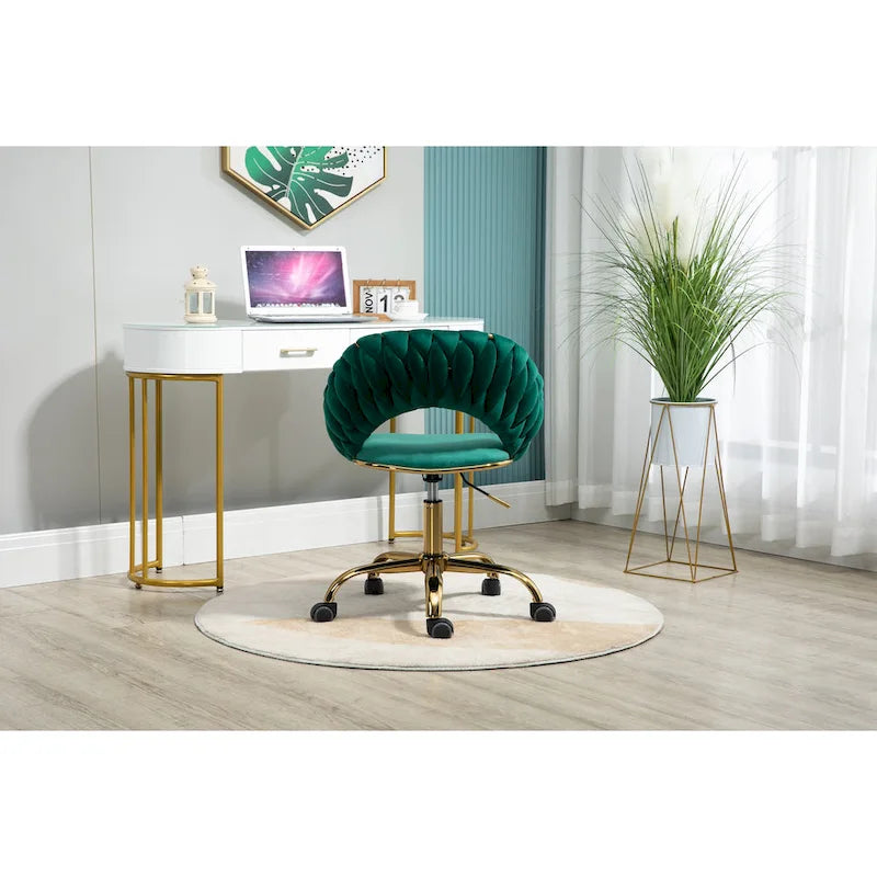 Silla de ordenador Silla de oficina Silla giratoria ajustable Asiento de tela Silla de estudio para el hogar