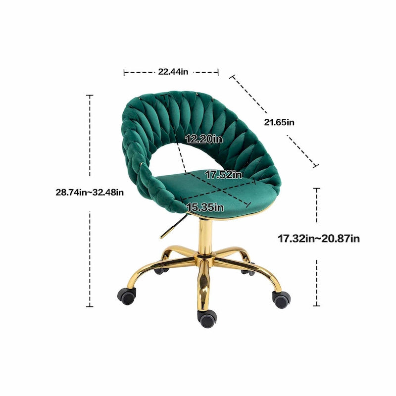 Silla de ordenador Silla de oficina Silla giratoria ajustable Asiento de tela Silla de estudio para el hogar