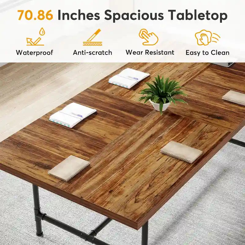 Mesa rectangular de reuniones para sala de conferencias, 70.8 An. x 35.4 Pr.