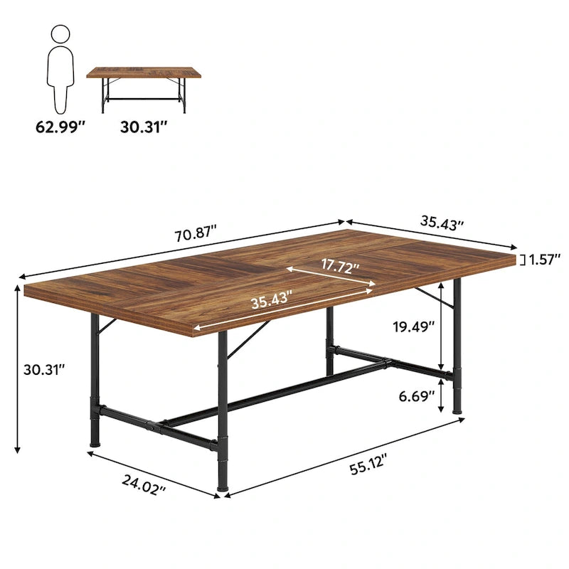 Mesa rectangular de reuniones para sala de conferencias, 70.8 An. x 35.4 Pr.