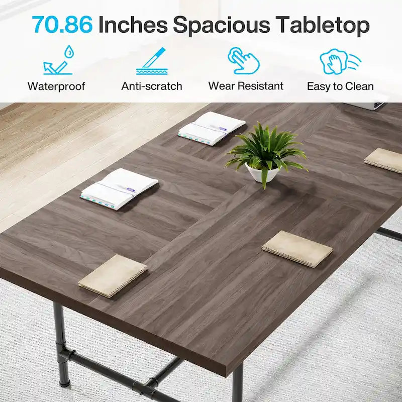 Mesa rectangular de reuniones para sala de conferencias, 70.8 An. x 35.4 Pr.