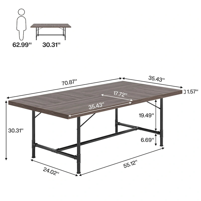 Mesa rectangular de reuniones para sala de conferencias, 70.8 An. x 35.4 Pr.