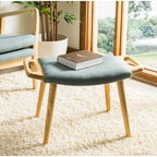 Banco Zipora beige/natural de estilo Mid-Century - 11.8 x 24.6 x 15.4