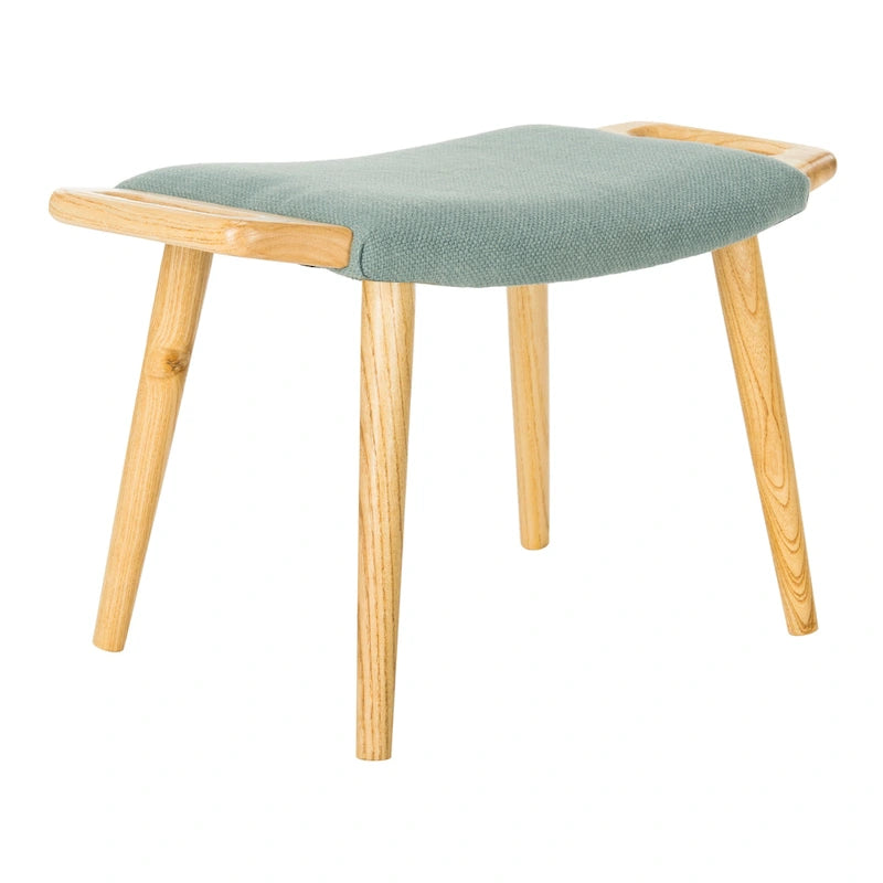 Banco Zipora beige/natural de estilo Mid-Century - 11.8 x 24.6 x 15.4