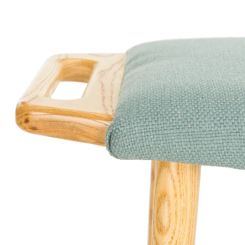 Banco Zipora beige/natural de estilo Mid-Century - 11.8 x 24.6 x 15.4
