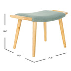 Banco Zipora beige/natural de estilo Mid-Century - 11.8 x 24.6 x 15.4