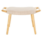 Banco Zipora beige/natural de estilo Mid-Century - 11.8 x 24.6 x 15.4