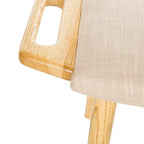 Banco Zipora beige/natural de estilo Mid-Century - 11.8 x 24.6 x 15.4