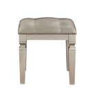 Poundex Wooden Makeup Vanity Set with Lift-up Mirror and Stool - Desk 43 x 18 x 30~47H, Stool 18 x 16 x 18H