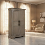 Brown Grey Distressed Wood Wine & Bar Cabinet by Howard Miller