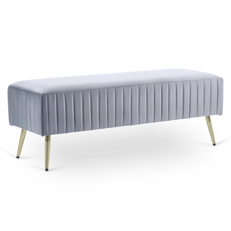 46 Bancos modernos tapizados para cama y entrada con asiento de terciopelo acolchado