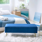 46 Bancos modernos tapizados para cama y entrada con asiento de terciopelo acolchado