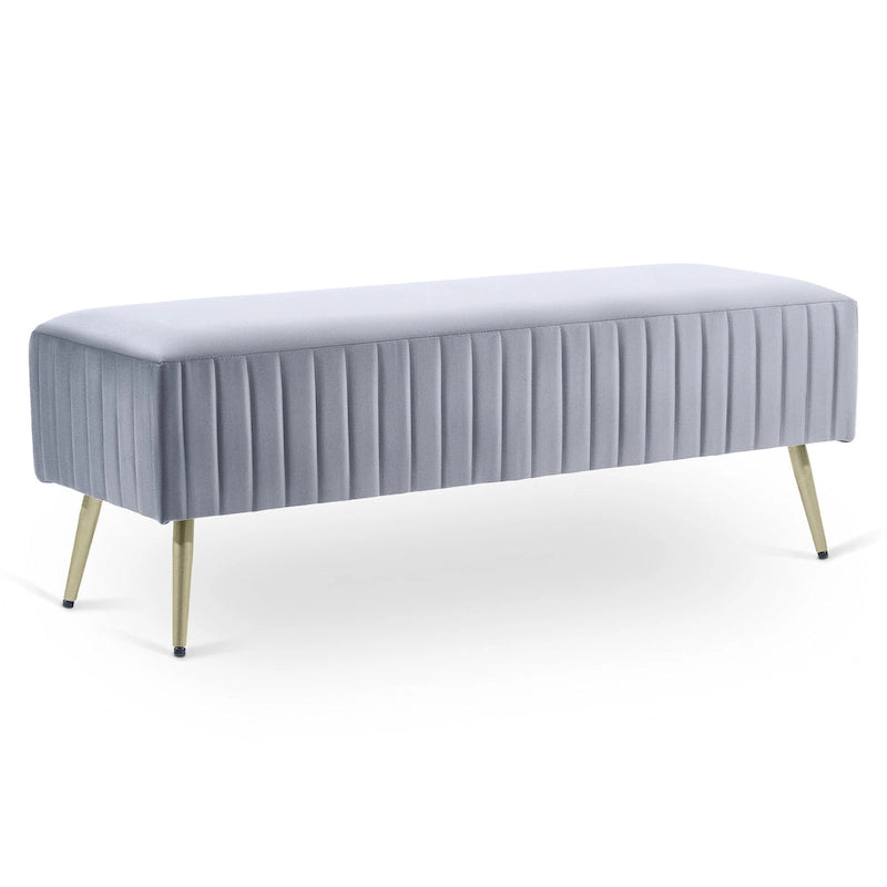 46 Bancos modernos tapizados para cama y entrada con asiento de terciopelo acolchado
