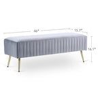 46 Bancos modernos tapizados para cama y entrada con asiento de terciopelo acolchado