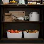 Alacena de cocina grande, despensa con puertas de metal y 6 cajones y estantes - 70.9 pulgadas de ancho