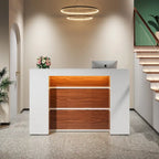 Mostrador de Recepción Grande con Luces LED para Salón, Sala de Recepción, Tienda, Oficina, Vestíbulo, Tienda Minorista, Clínica