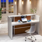 Mostrador de Recepción Grande con Luces LED para Salón, Sala de Recepción, Tienda, Oficina, Vestíbulo, Tienda Minorista, Clínica