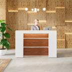 Mostrador de Recepción Grande con Luces LED para Salón, Sala de Recepción, Tienda, Oficina, Vestíbulo, Tienda Minorista, Clínica