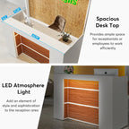 Mostrador de Recepción Grande con Luces LED para Salón, Sala de Recepción, Tienda, Oficina, Vestíbulo, Tienda Minorista, Clínica