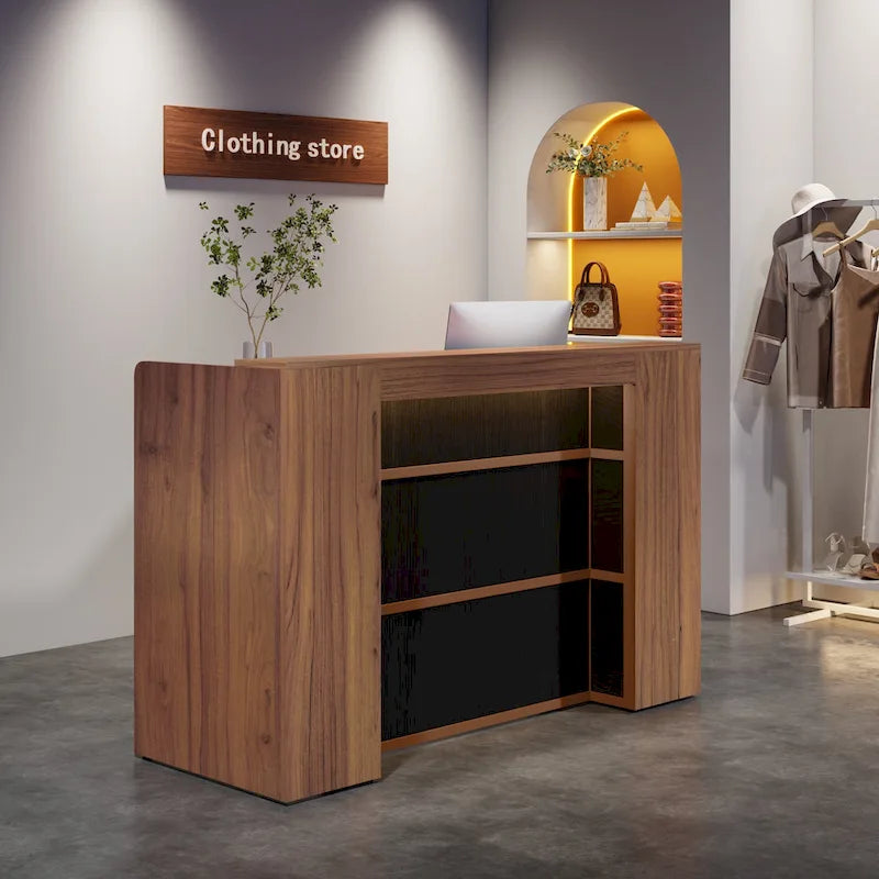 Mostrador de Recepción Grande con Luces LED para Salón, Sala de Recepción, Tienda, Oficina, Vestíbulo, Tienda Minorista, Clínica