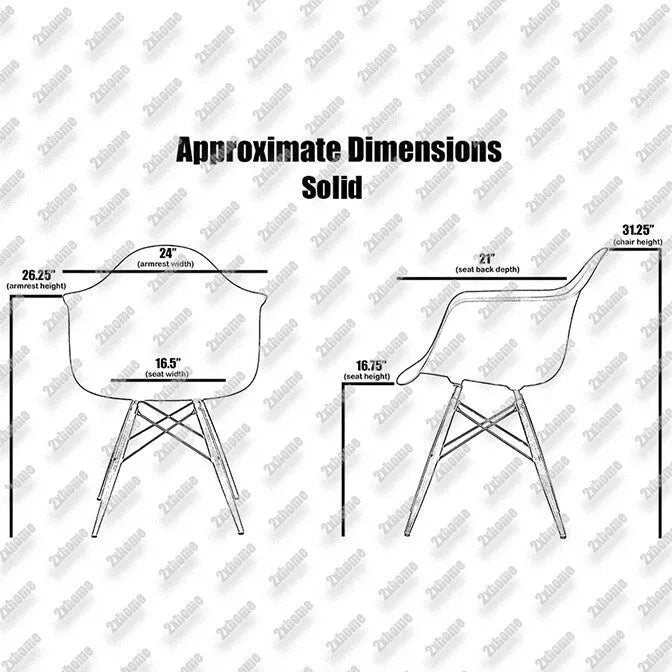 Sillón de comedor Eiffel con asiento moldeado