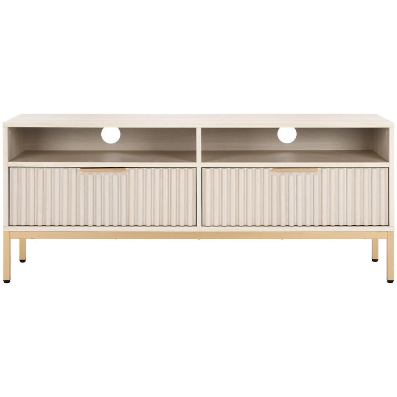 Mueble para TV Alyse con 2 cajones y 2 estantes (para TV de pantalla plana de hasta 65 pulgadas) - 60.4 x 15.6 x 24.8 pulg.