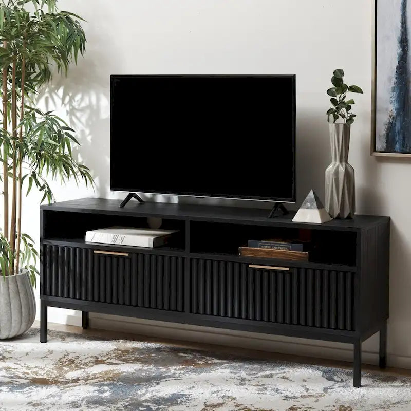 Mueble para TV Alyse con 2 cajones y 2 estantes (para TV de pantalla plana de hasta 65 pulgadas) - 60.4 x 15.6 x 24.8 pulg.