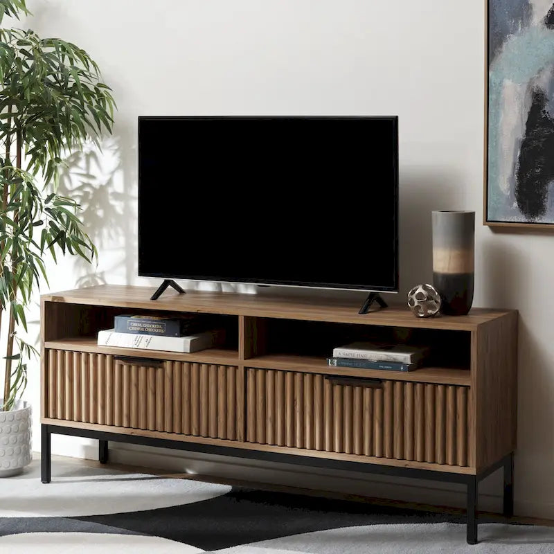 Mueble para TV Alyse con 2 cajones y 2 estantes (para TV de pantalla plana de hasta 65 pulgadas) - 60.4 x 15.6 x 24.8 pulg.