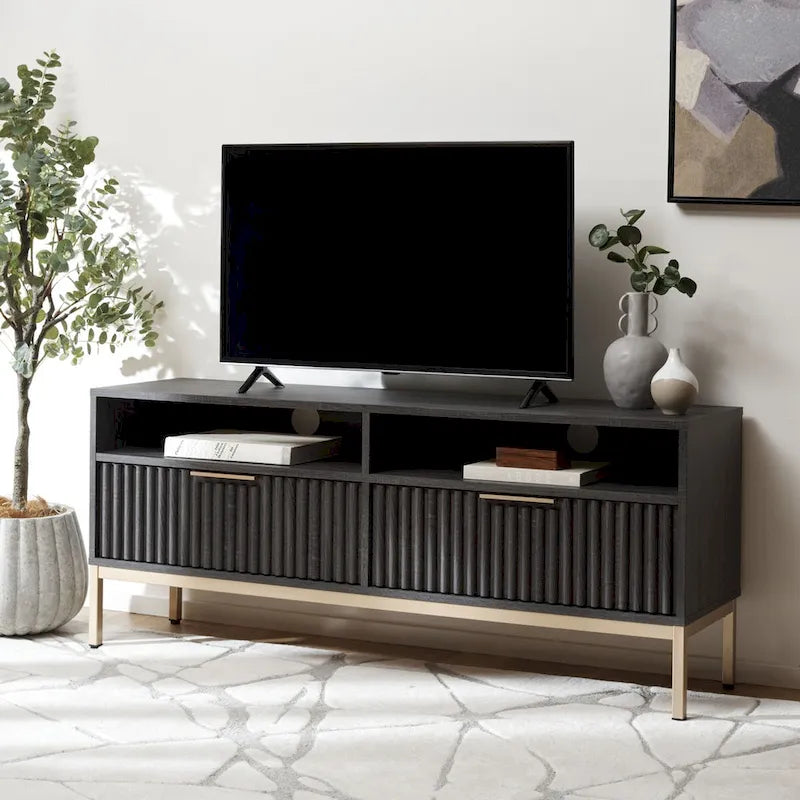 Mueble para TV Alyse con 2 cajones y 2 estantes (para TV de pantalla plana de hasta 65 pulgadas) - 60.4 x 15.6 x 24.8 pulg.