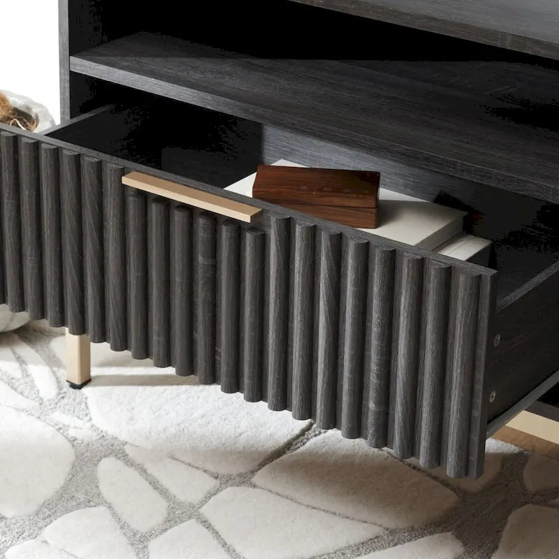 Mueble para TV Alyse con 2 cajones y 2 estantes (para TV de pantalla plana de hasta 65 pulgadas) - 60.4 x 15.6 x 24.8 pulg.
