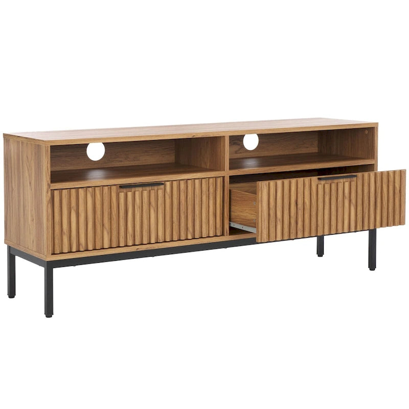 Mueble para TV Alyse con 2 cajones y 2 estantes (para TV de pantalla plana de hasta 65 pulgadas) - 60.4 x 15.6 x 24.8 pulg.
