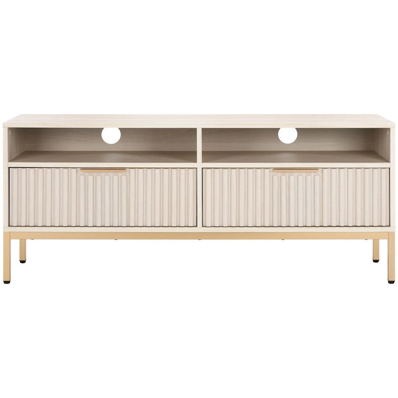 Mueble para TV Alyse con 2 cajones y 2 estantes (para TV de pantalla plana de hasta 65 pulgadas) - 60.4 x 15.6 x 24.8 pulg.