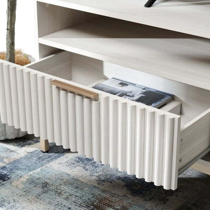 Mueble para TV Alyse con 2 cajones y 2 estantes (para TV de pantalla plana de hasta 65 pulgadas) - 60.4 x 15.6 x 24.8 pulg.