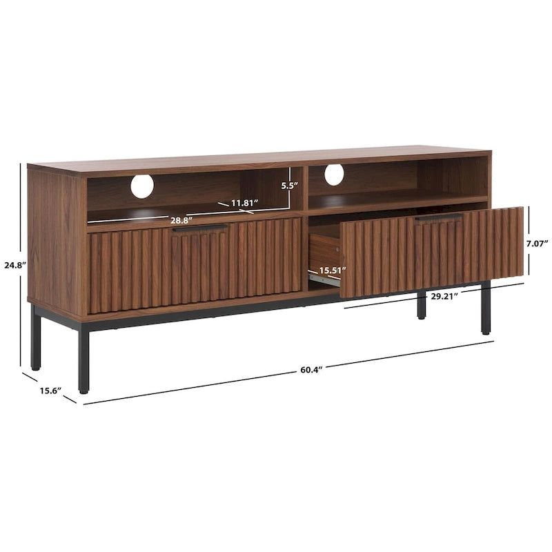 Mueble para TV Alyse con 2 cajones y 2 estantes (para TV de pantalla plana de hasta 65 pulgadas) - 60.4 x 15.6 x 24.8 pulg.