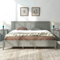 Cama de plataforma tamaño King de madera maciza moderna, elegante y duradera