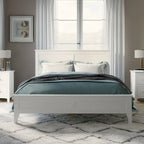 Cama de plataforma tamaño King de madera maciza moderna, elegante y duradera