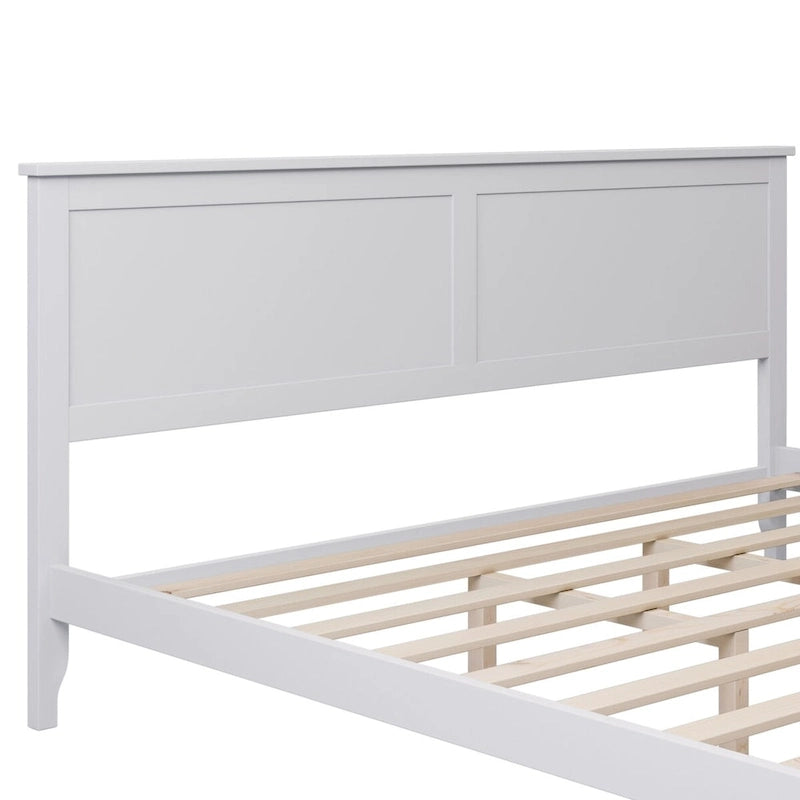 Cama de plataforma tamaño King de madera maciza moderna, elegante y duradera