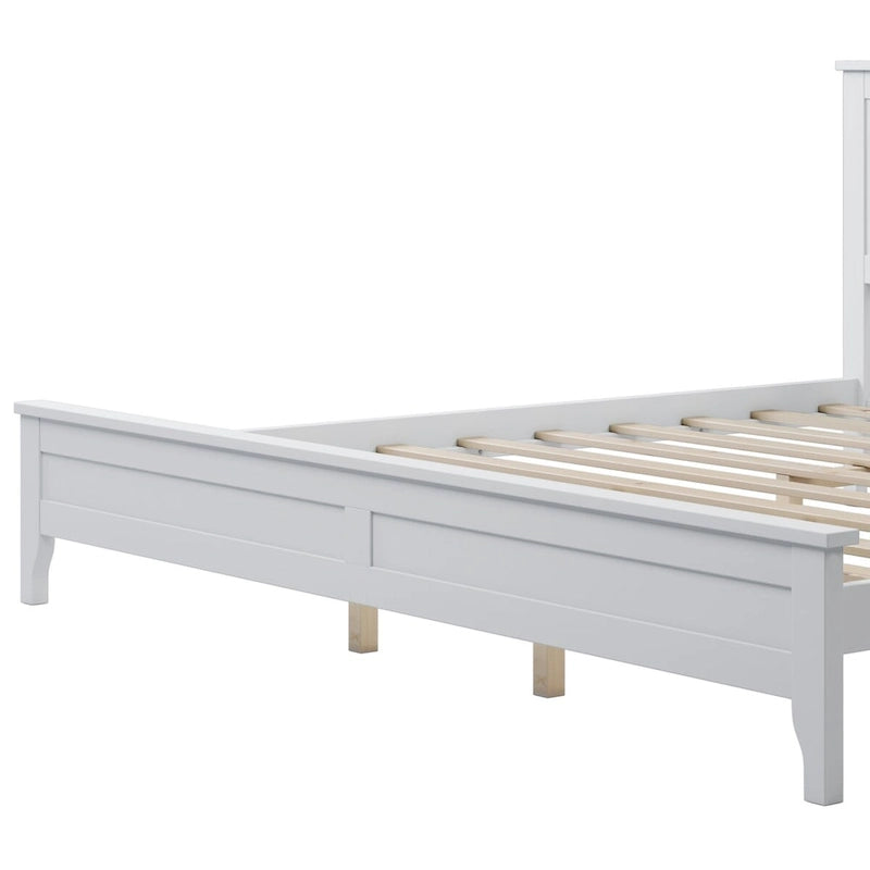 Cama de plataforma tamaño King de madera maciza moderna, elegante y duradera