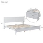 Cama de plataforma tamaño King de madera maciza moderna, elegante y duradera
