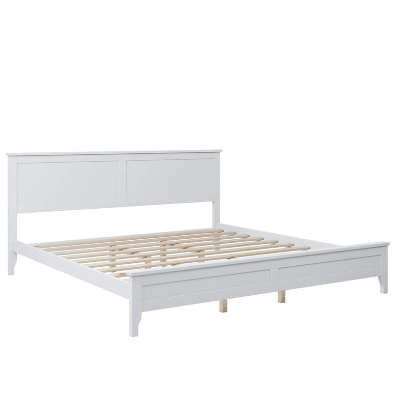 Cama de plataforma tamaño King de madera maciza moderna, elegante y duradera